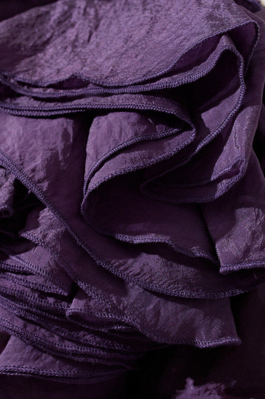 Purple shirt with ruffles
