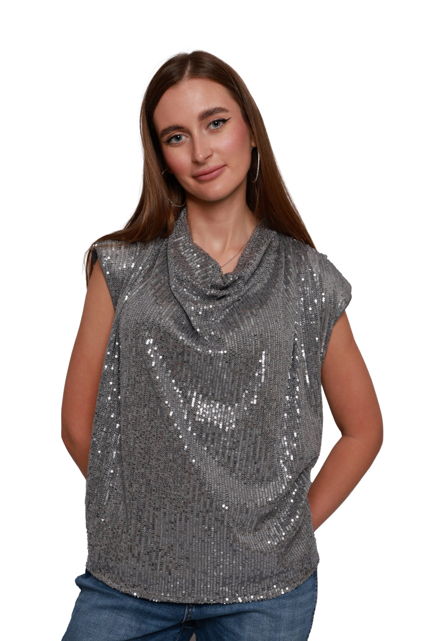Silver Sequin Top