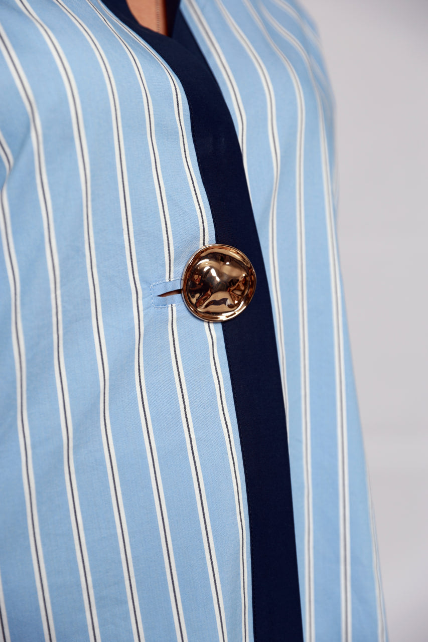 Azure Elegance Striped Shirt