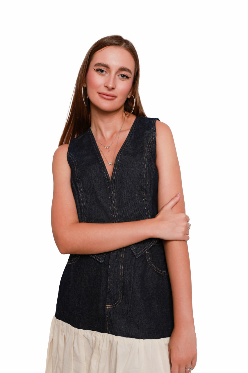 Denim Vest & Skirt Set