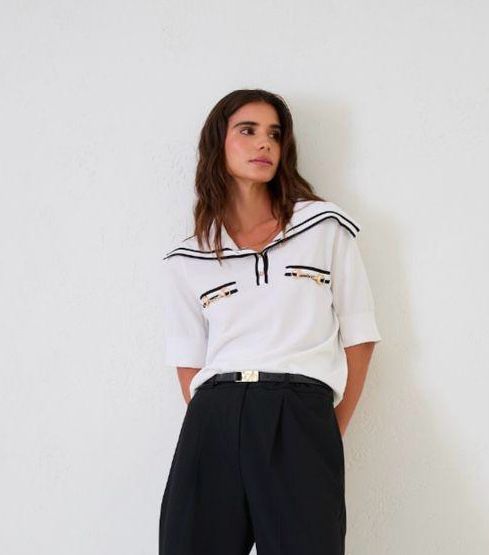 Cotton Top with Gold Buttons