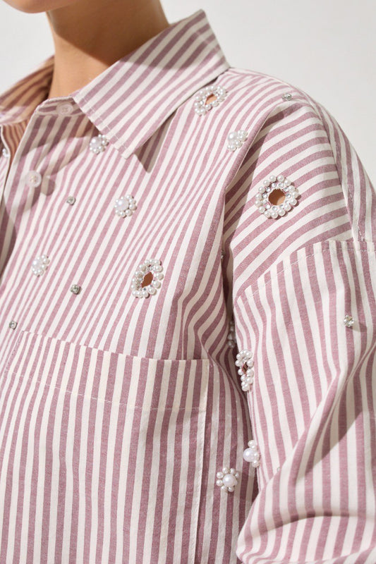Over size embellished shirt