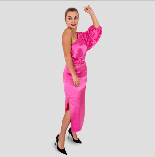 Pink Satin Dress