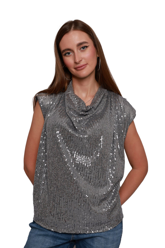 Silver Sequin Top