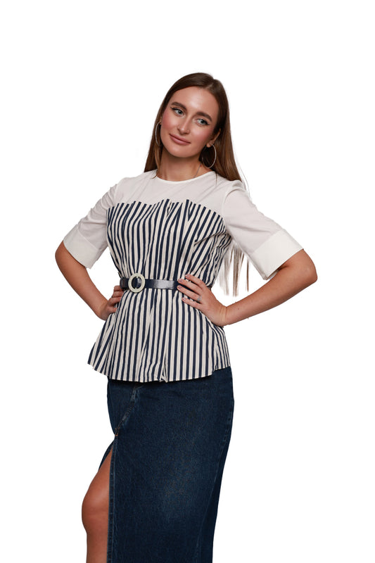 Classic Chic Striped Blouse