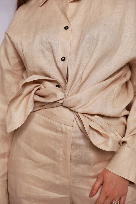 Beige Linen Elegance Set